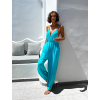 Tyrkysový elegantní overal TISY s kapsami