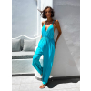 Tyrkysový elegantní overal TISY s kapsami