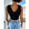 Černý top BLUSHING s výstřihem do V