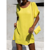 Žluté jednoduché šaty CAINEN s menší kabelkou
