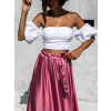 Bílý elegantní crop top DENNER s rukávy