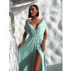 Světle zelené elegantní šaty KATIE s vázáním