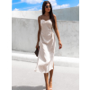 Krémové elegantní šaty MELIAN s průstřihy