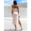 Krémové elegantní šaty MELIAN s průstřihy