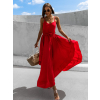 Červené elegantní šaty FLORIE asymetrického stylu