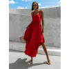 Červené elegantní šaty FLORIE asymetrického stylu