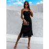 Černé elegantní šaty MELIAN s průstřihy