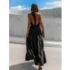 Černé dlouhé elegantní šaty FERNS s průstřihem na zádech