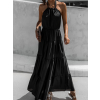 Černé dlouhé elegantní šaty FERNS s průstřihem na zádech