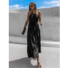 Černé dlouhé elegantní šaty FERNS s průstřihem na zádech
