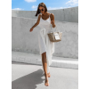 Bílé elegantní šaty FLORIE asymetrického stylu