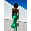 Zelené dlouhé lesklé šaty KARRIN