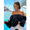 Černá elegantní halenka BREEZE na ramena