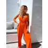 Oranžový elegantní overal TISY s kapsami