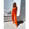 Oranžový elegantní overal TISY s kapsami