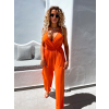 Oranžový elegantní overal TISY s kapsami