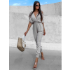 Krémový elegantní overal CORWIN s průstřihy