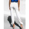 Bílé elegantní kalhoty PUMPKIN s průstřihy