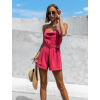Malinový kraťasový overal CYRA s páskem