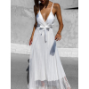 Bílé dlouhé elegantní šaty MONARCH na zavazování