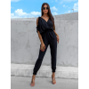Černý elegantní overal CORWIN s průstřihy