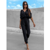 Černý elegantní overal CORWIN s průstřihy