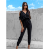Černý elegantní overal CORWIN s průstřihy