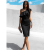 Černé pouzdrové elegantní šaty JOSIA s volánkem
