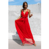 Červené dlouhé elegantní šaty MONARCH na zavazování
