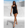 Černý kraťasový overal CYRA s páskem