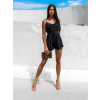 Černý kraťasový overal CYRA s páskem