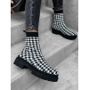 Černobílé kotníkové boty MAXOE se vzorem