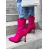 Růžové kotníkové boty JASPERY na podpatku