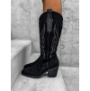 Černé semišové vysoké kozačky SADIA