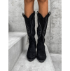 Černé semišové vysoké kozačky SADIA