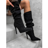 Černé vysoké kozačky YARYE