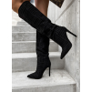 Černé vysoké kozačky YARYE