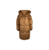 Hnědá dlouhá prošívaná bunda PARANA s kapucí