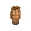 Hnědá dlouhá prošívaná bunda PARANA s kapucí