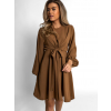 Hnědé elegantní šaty SCARVEY na zavazování