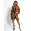 Hnědé elegantní šaty SCARVEY na zavazování