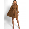 Hnědé elegantní šaty SCARVEY na zavazování