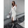 Bílé elegantní šaty MALIE s výstřihem do V