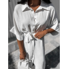 Bílé košilové šaty CALIMERA s asymetrickým vázáním