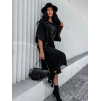 Černé košilové šaty CALIMERA s asymetrickým vázáním