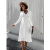 Bílé elegantní šaty FLUTER na zavazování