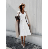 Bílé elegantní šaty FLUTER na zavazování
