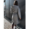 Šedý elegantní kabát WALLES s kapucí