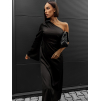 Černé lesklé šaty ZHYMER na jedno rameno