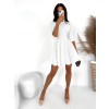 Bílé elegantní šaty GROUND s dlouhým rukávem